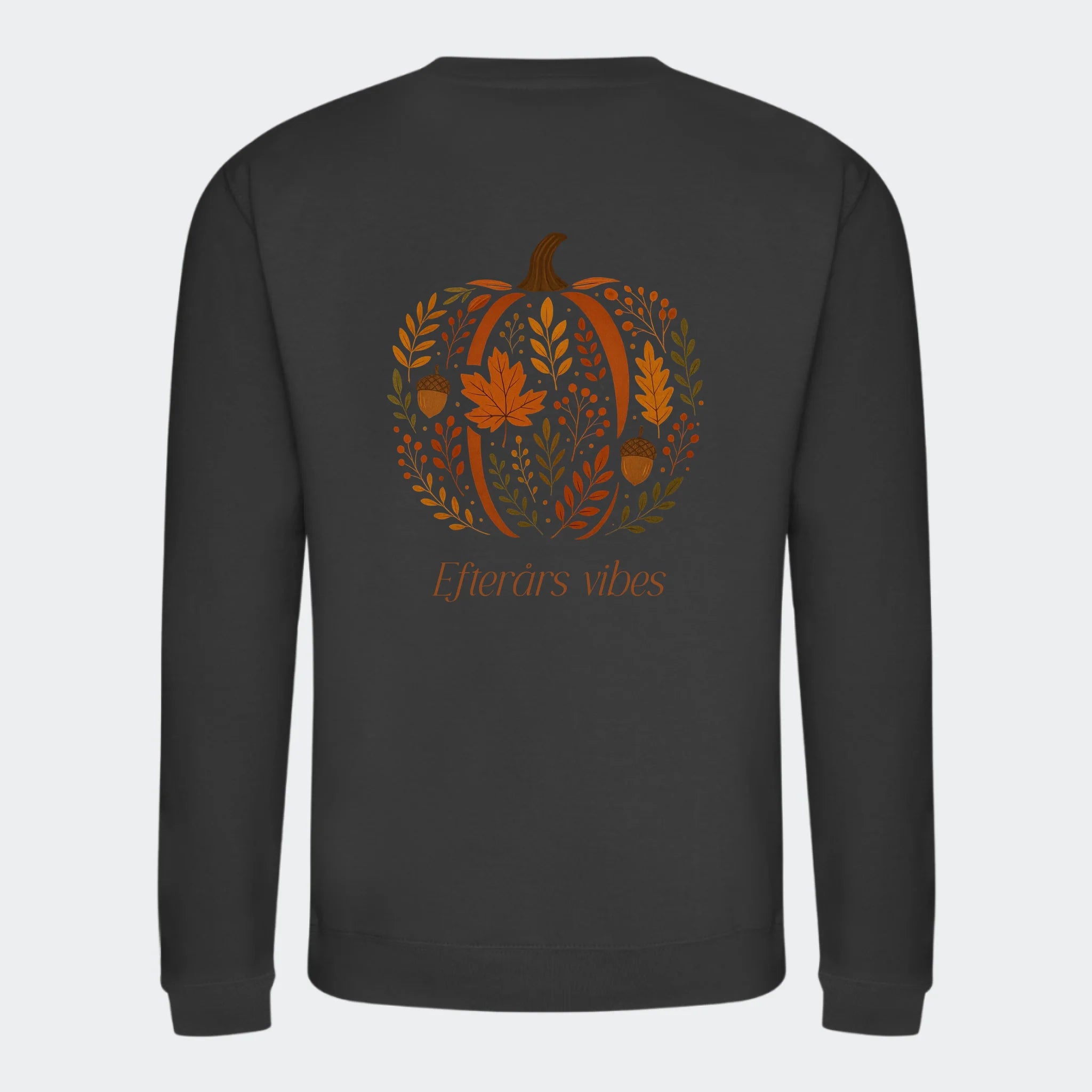 Sweatshirt til voksne – Græskar af blade, stormgrå, set bagfra