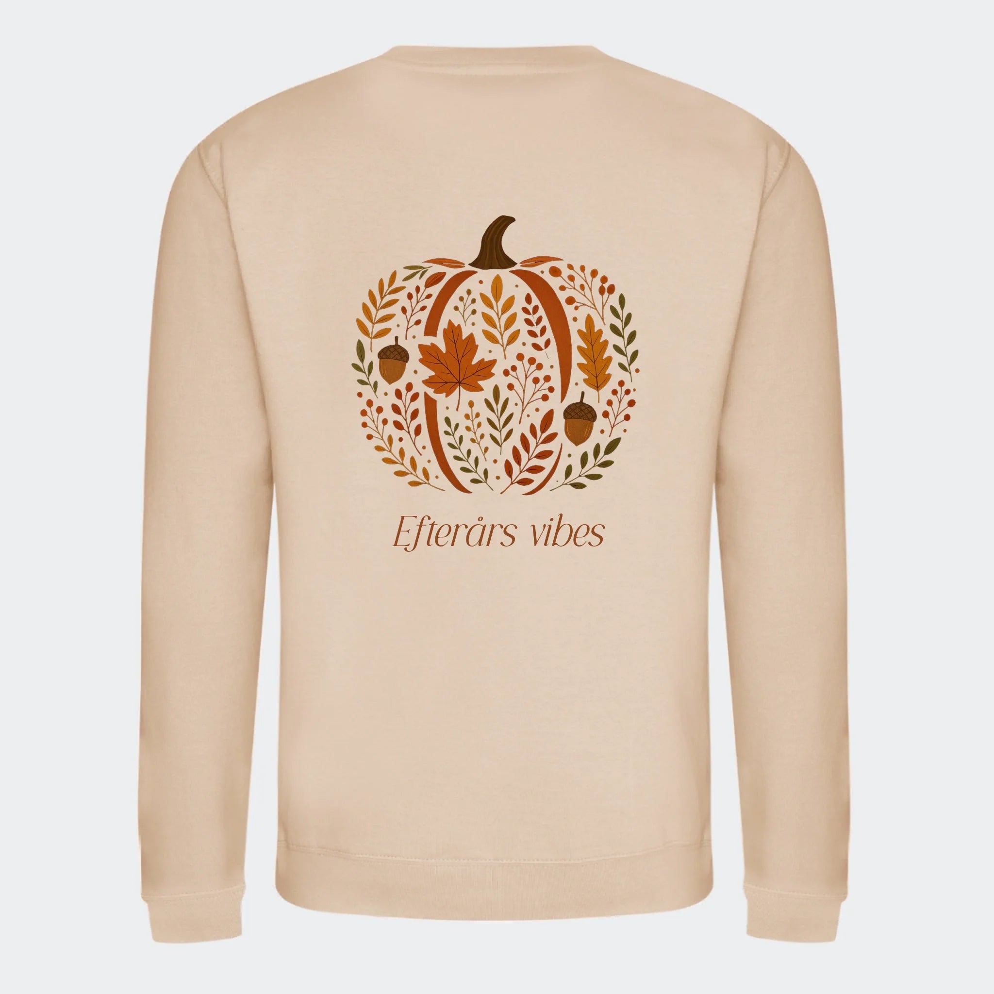 Sweatshirt til voksne – Græskar af blade, nude, set bagfra