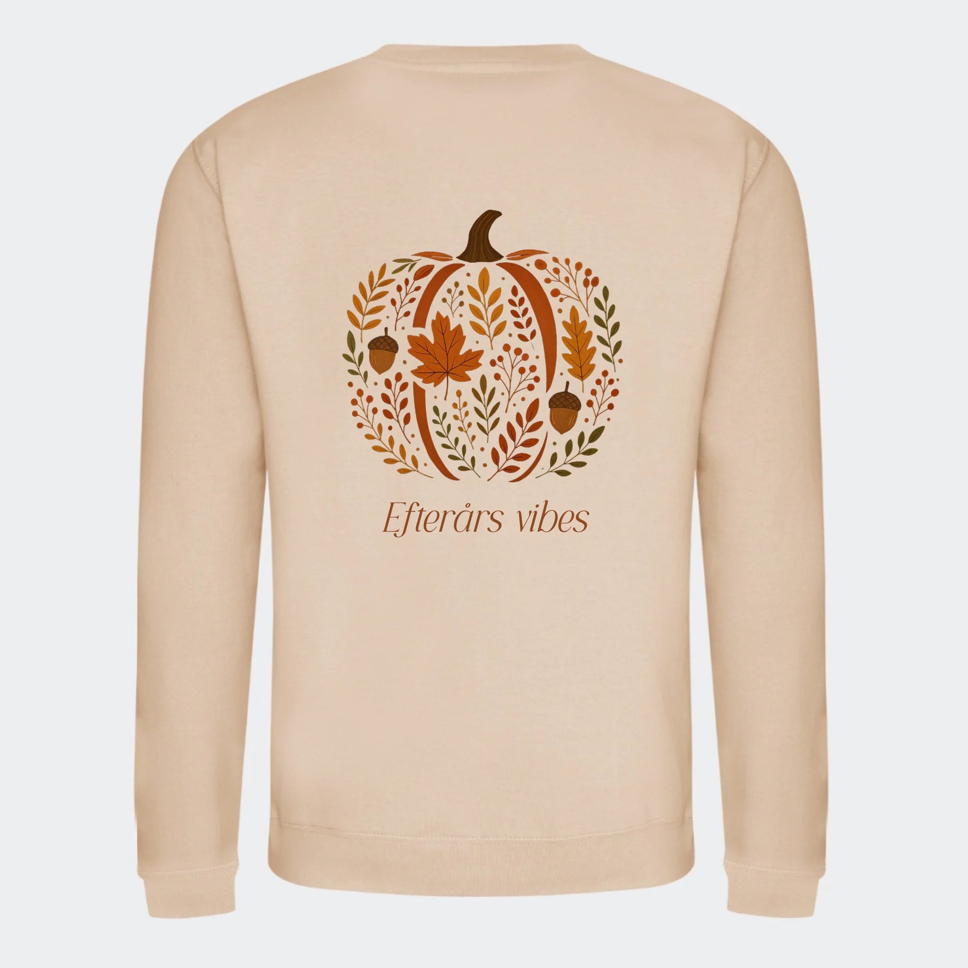 Sweatshirt til voksne - Græskar af blade Customizer TeeInBlue Print på ryggen Nude Small