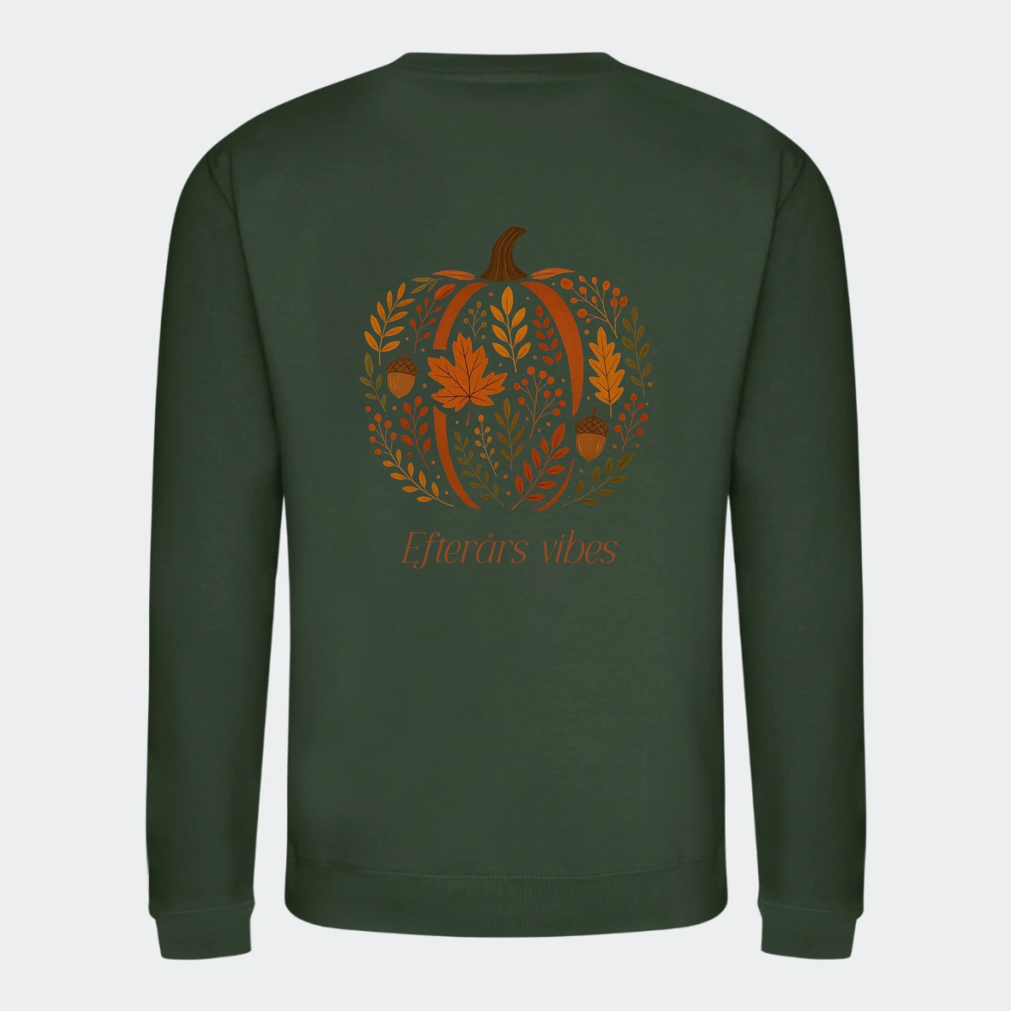 Sweatshirt til voksne – Græskar af blade, skovgrøn, set bagfra