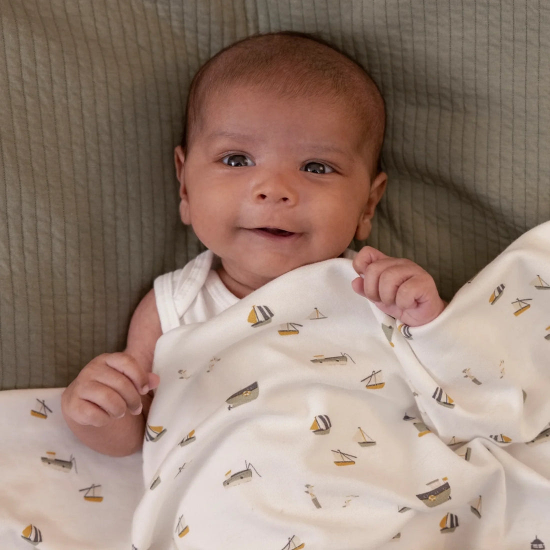 Little Dutch - Baby Sengesæt - Sailors Bay White Customizer TeeInBlue Little Dutch - Baby Sengesæt - Sailors Bay White Hvid 70x100