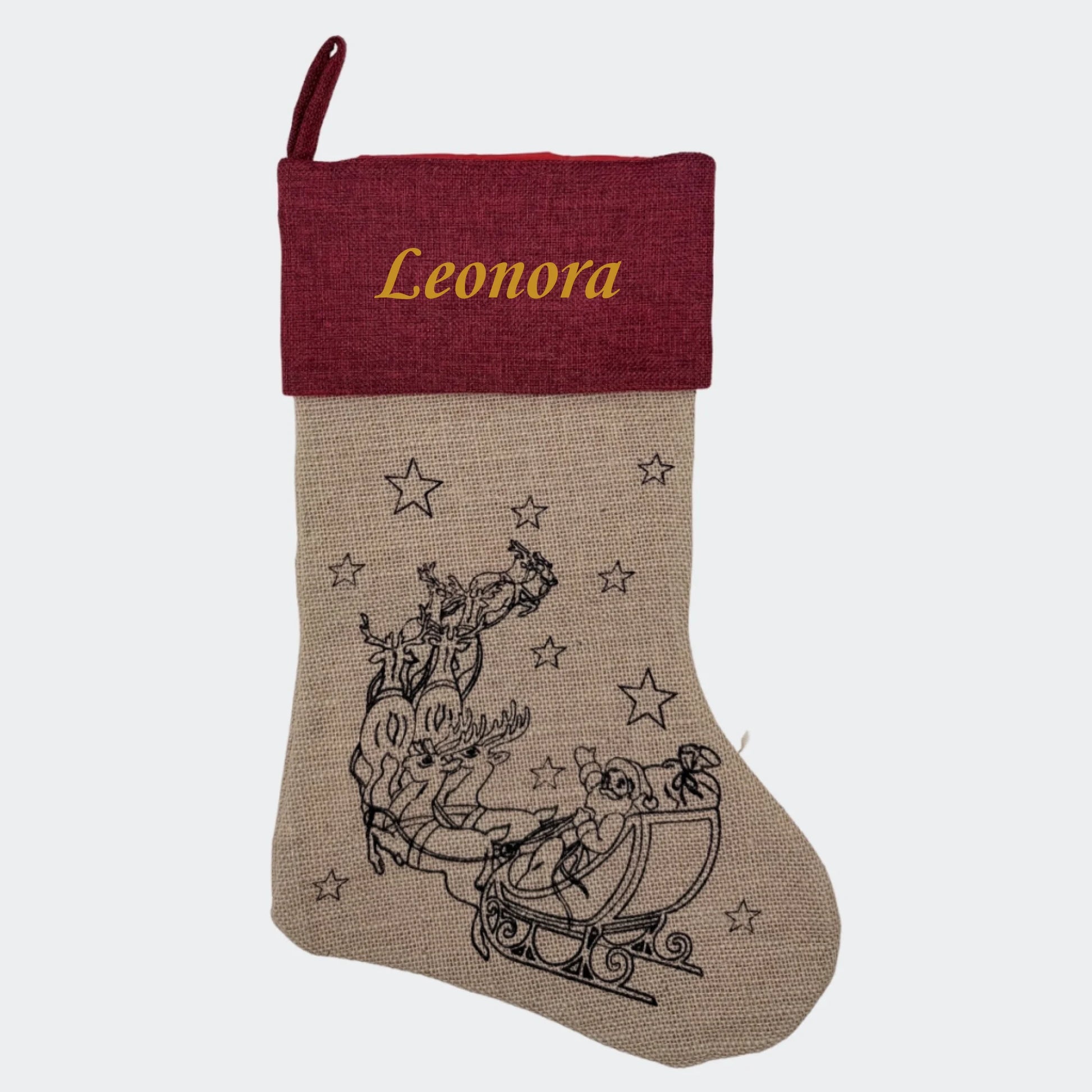 Julesok med navn - Kane stregtegning Customizer TeeInBlue Julesok med navn - Kane stregtegning Rød og lysegrå 3456