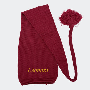 Nissehue med navn One size - Lang rød strikket Customizer TeeInBlue Nissehue med navn One size - Lang rød strikket Rød 3456