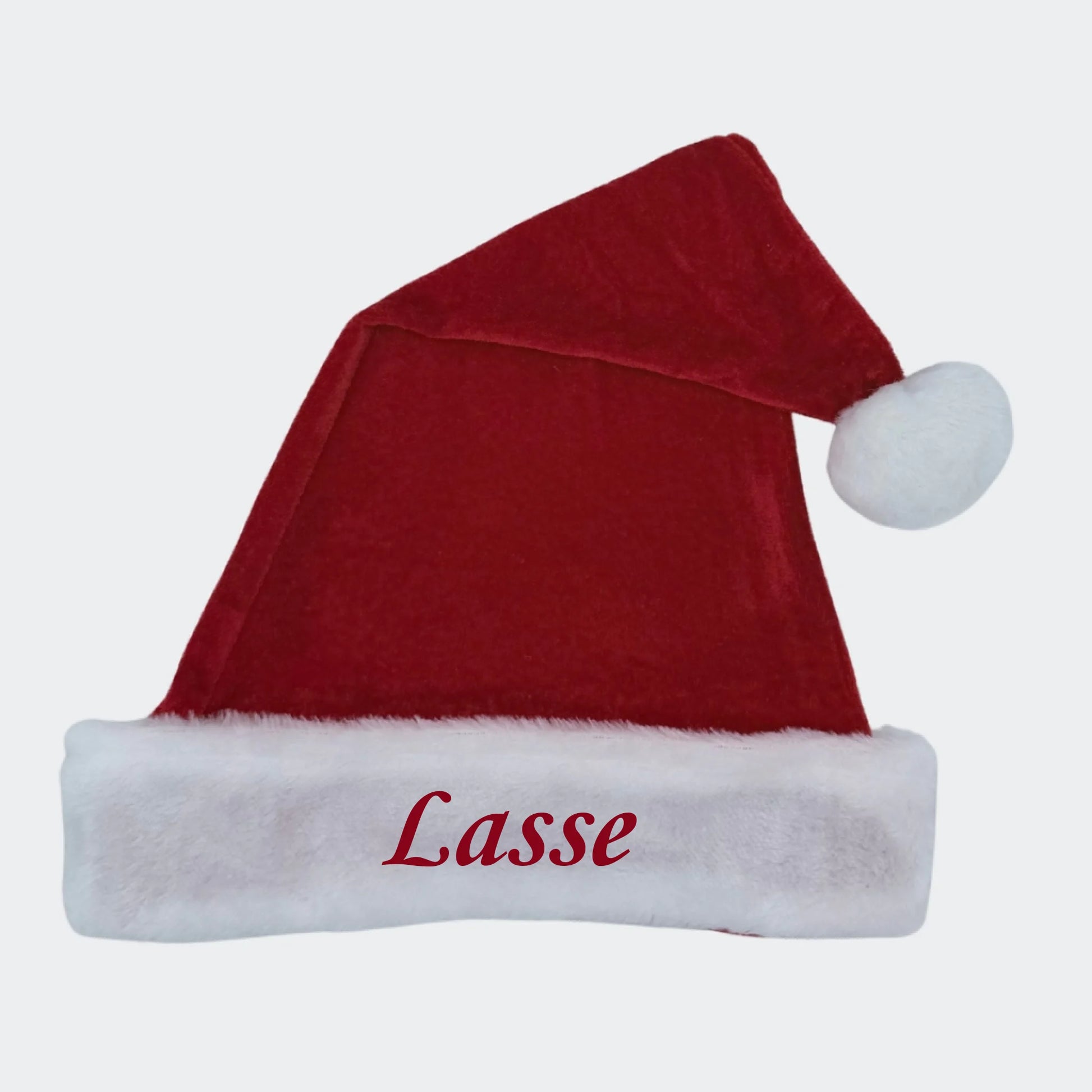 Nissehue med navn Voksen - Kort Customizer TeeInBlue Nissehue med navn Voksen - Kort Rød og hvid 3456