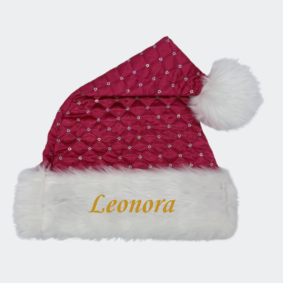 Nissehue med navn Voksen - Palietter Customizer TeeInBlue Nissehue med navn Voksen - Palietter Rød og hvid 3456