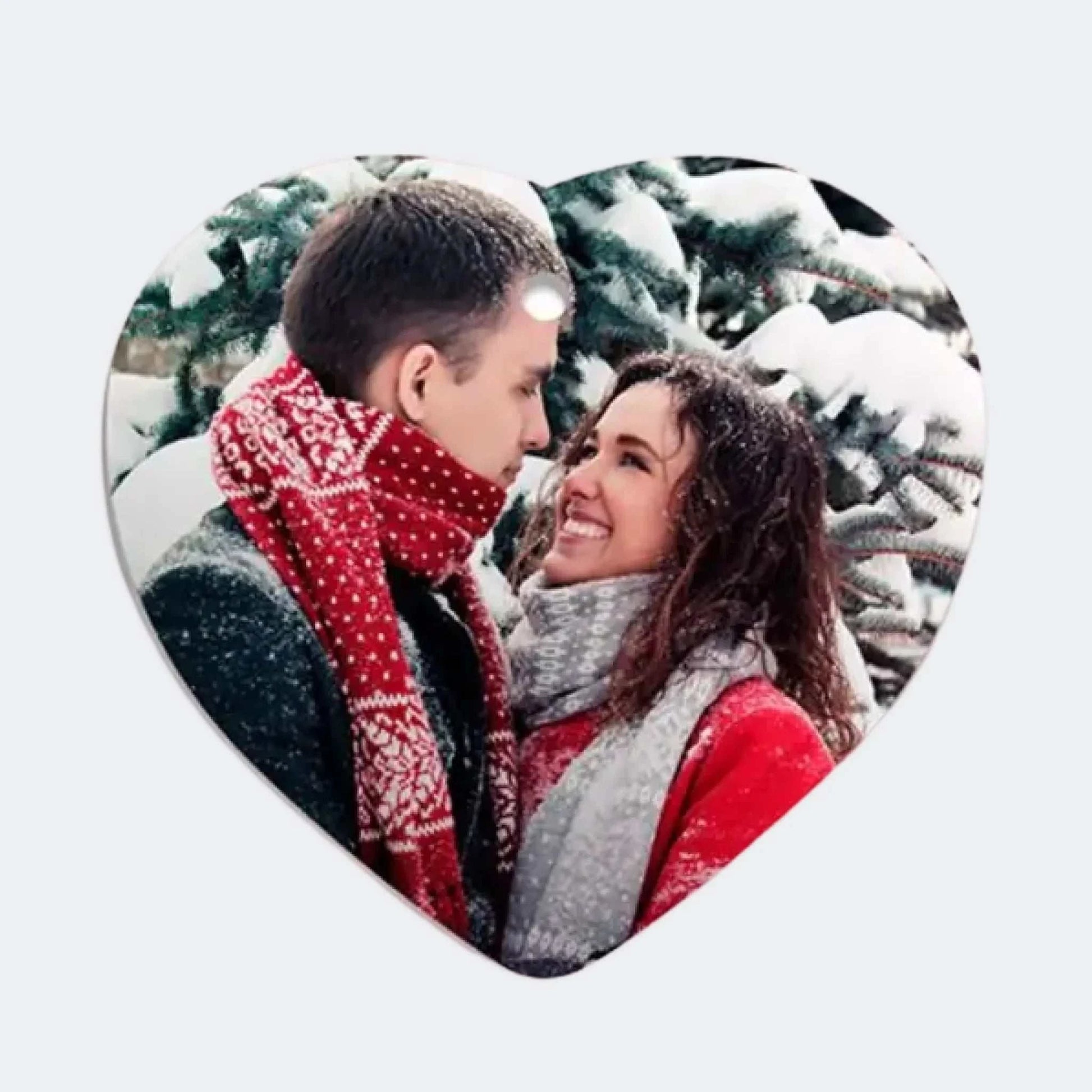 Ophæng med eget billede - hjerte Customizer TeeInBlue Ophæng med eget billede - hjerte hvid 7cm