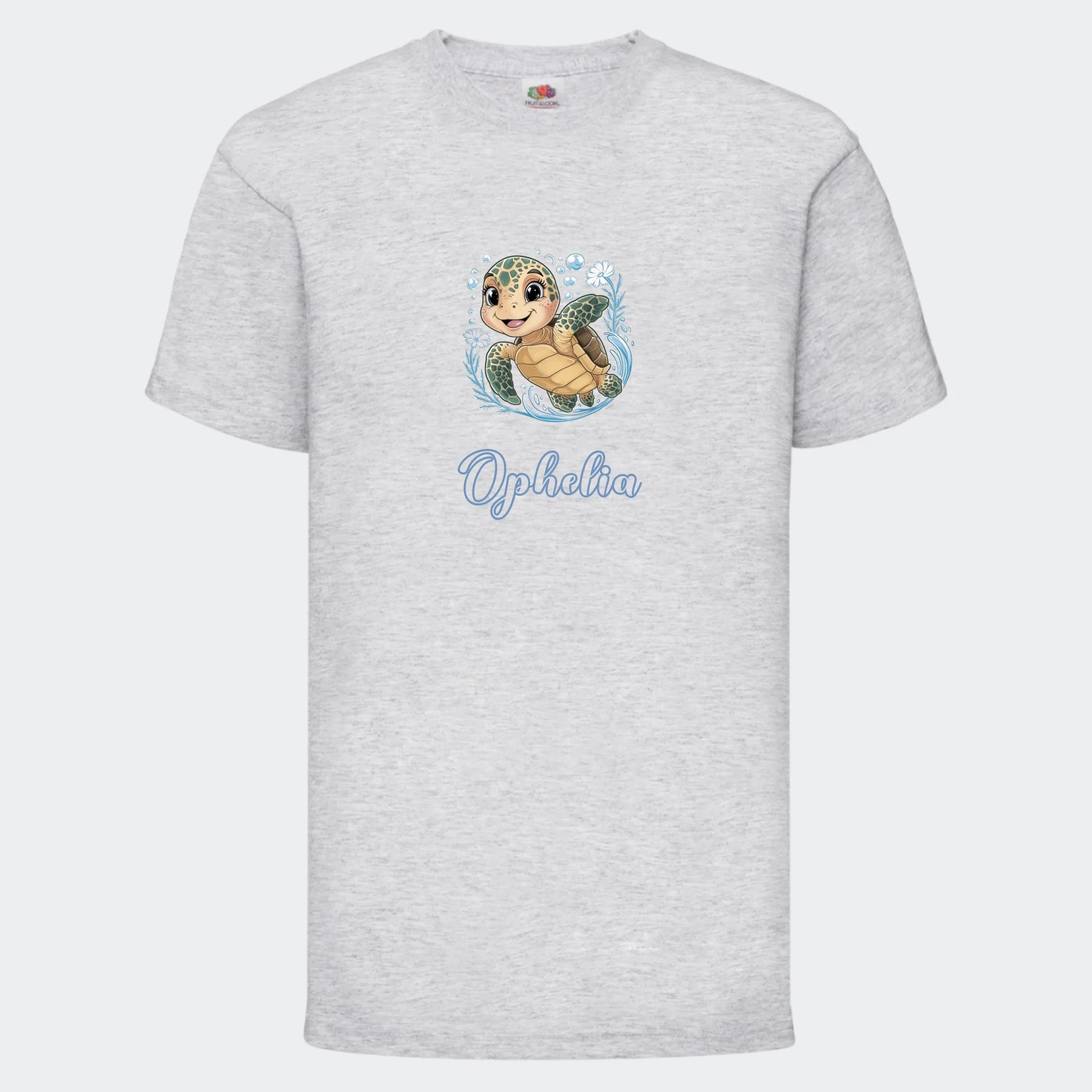 T-shirt til børn – Søde print, under vandet, T-shirt på front Lysegrå 3-4 år