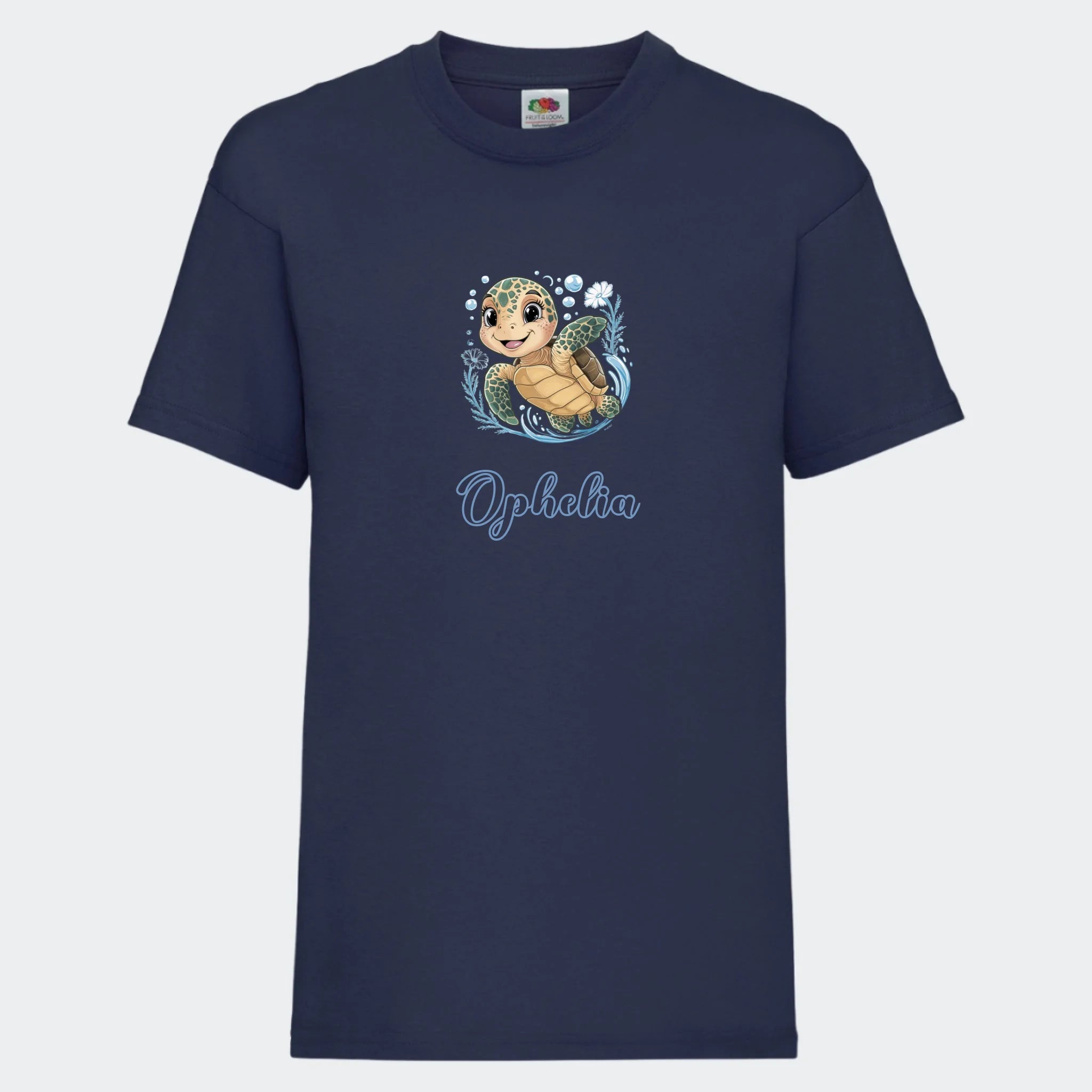 T-shirt til børn – Søde print, under vandet, T-shirt på front marineblå 3-4 år