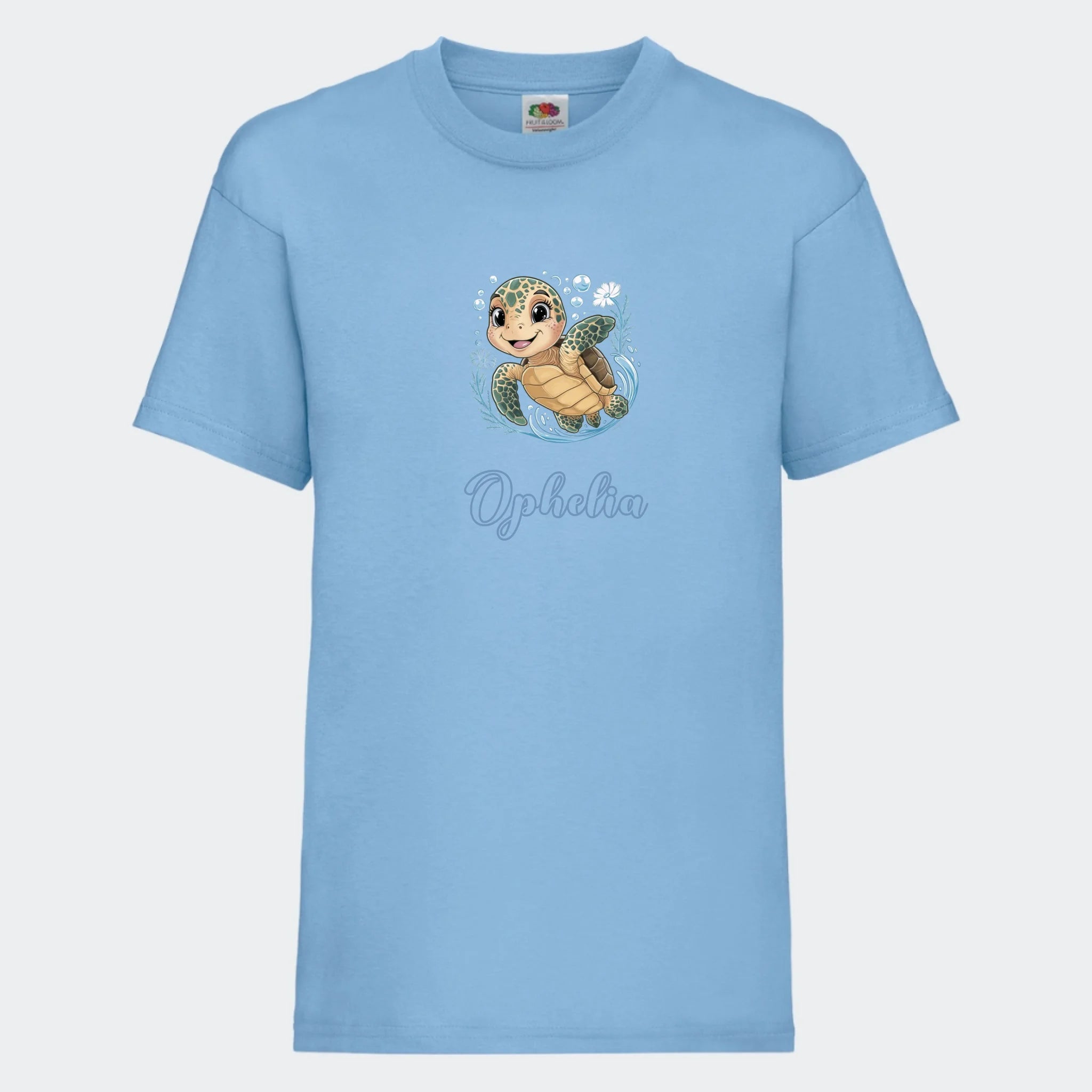 T-shirt til børn – Søde print, under vandet, T-shirt på front Lyseblå 3-4 år