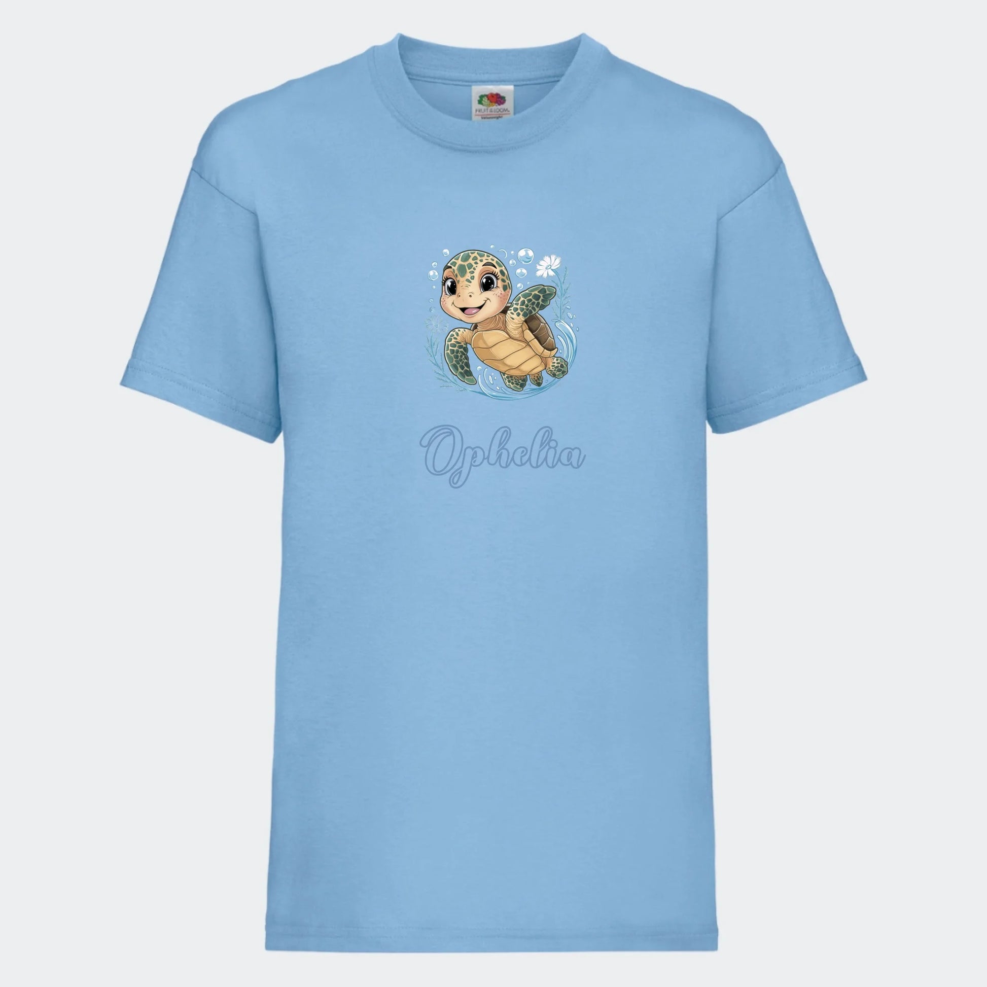 T-shirt til børn - Søde print, under vandet Customizer TeeInBlue T-shirt Print på front Lyseblå 3-4 år