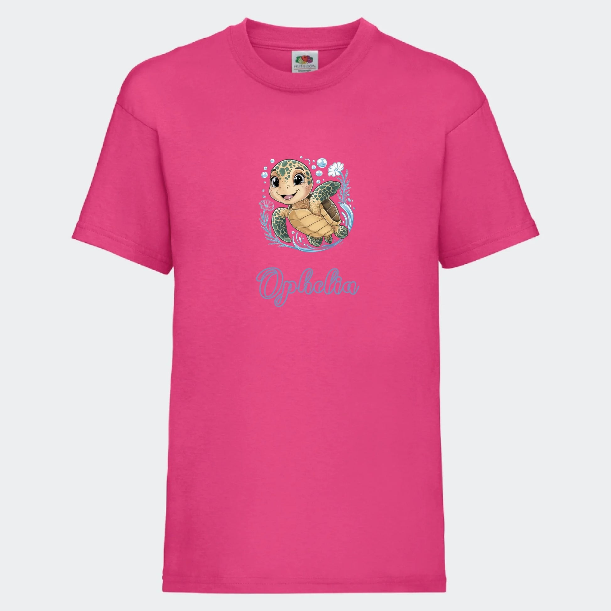 T-shirt til børn - Søde print, under vandet Customizer TeeInBlue T-shirt Print på front Fuchsia 3-4 år