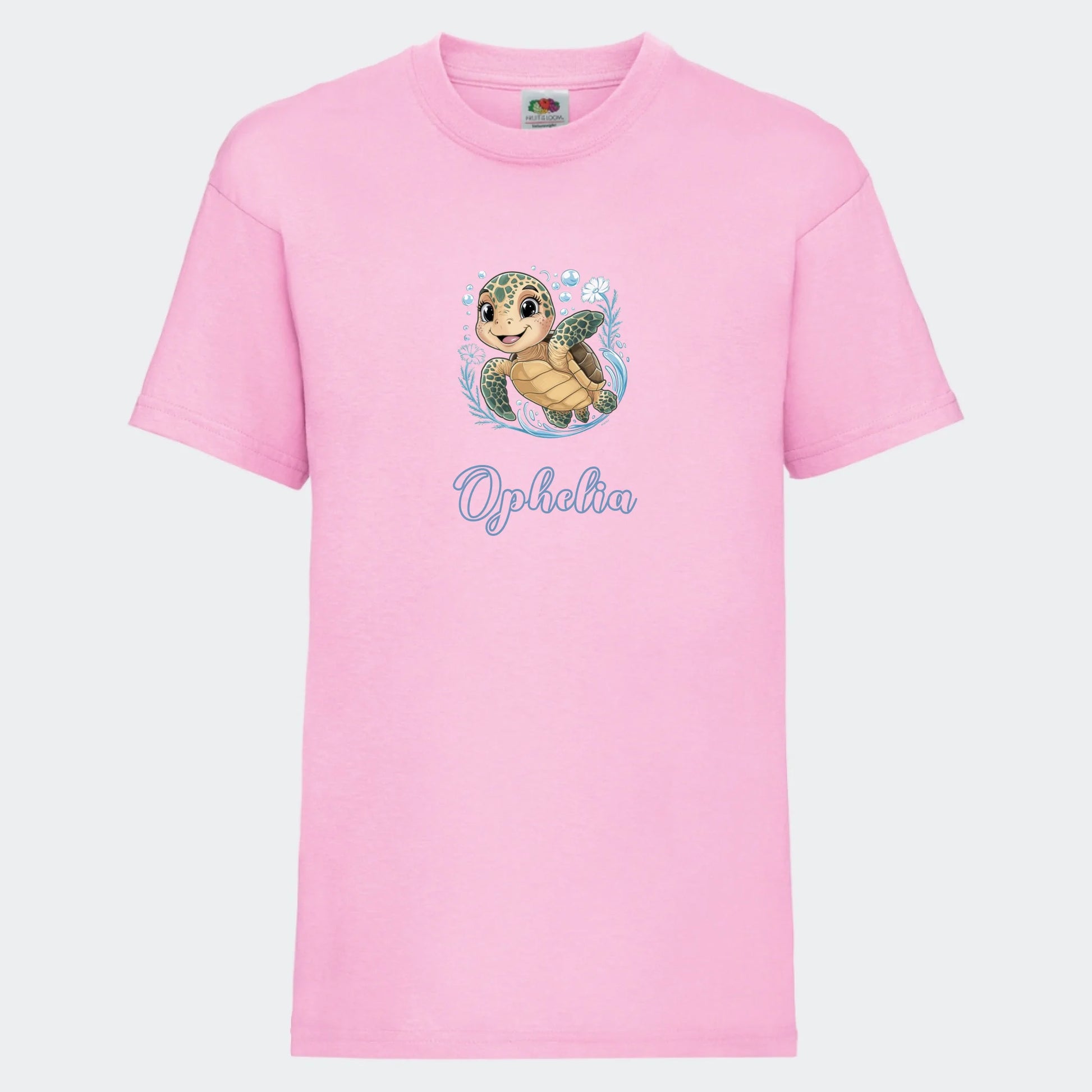 T-shirt til børn - Søde print, under vandet Customizer TeeInBlue T-shirt Print på front Lyserød 3-4 år