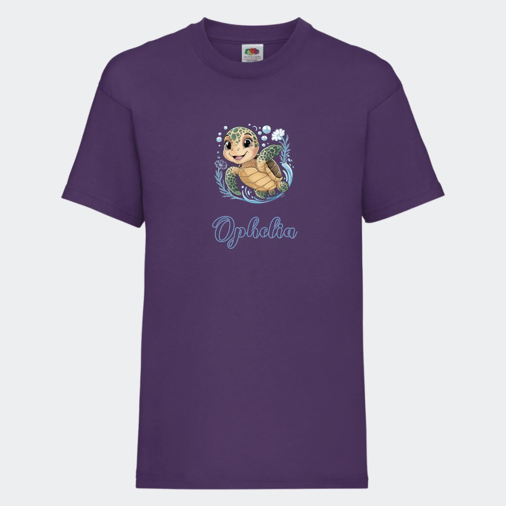 T-shirt til børn – Søde print, under vandet, T-shirt på front Lilla 3-4 år