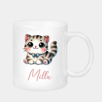 Keramik krus med søde katte Customizer TeeInBlue Keramik krus 330ml hvid 330ml