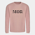 Sweatshirt til voksne - Mor med hjerter og navne Customizer TeeInBlue Print på front Dusty Pink Small