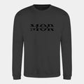Sweatshirt til voksne - Mor med hjerter og navne Customizer TeeInBlue Print på front Storm Grey Small
