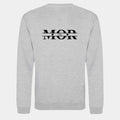 Sweatshirt til voksne - Mor med hjerter og navne Customizer TeeInBlue Print på ryggen Heather Grey Medium