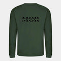 Sweatshirt til voksne - Mor med hjerter og navne Customizer TeeInBlue Print på ryggen Forest Green Small