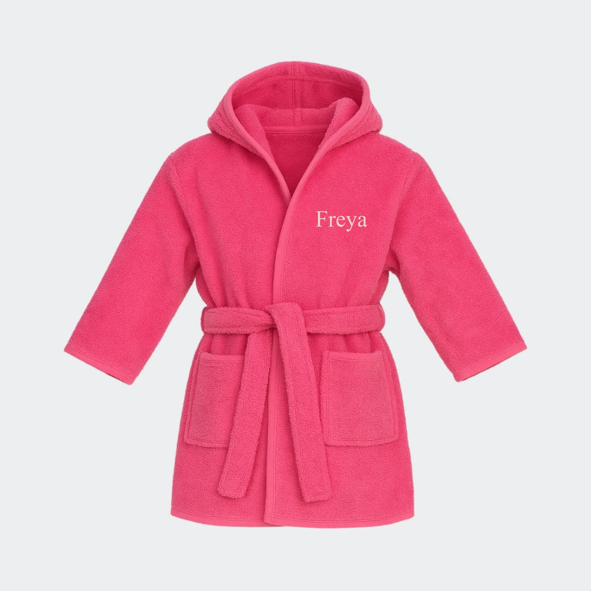 Pink badekåbe til børn – med navn, pink 68/74
