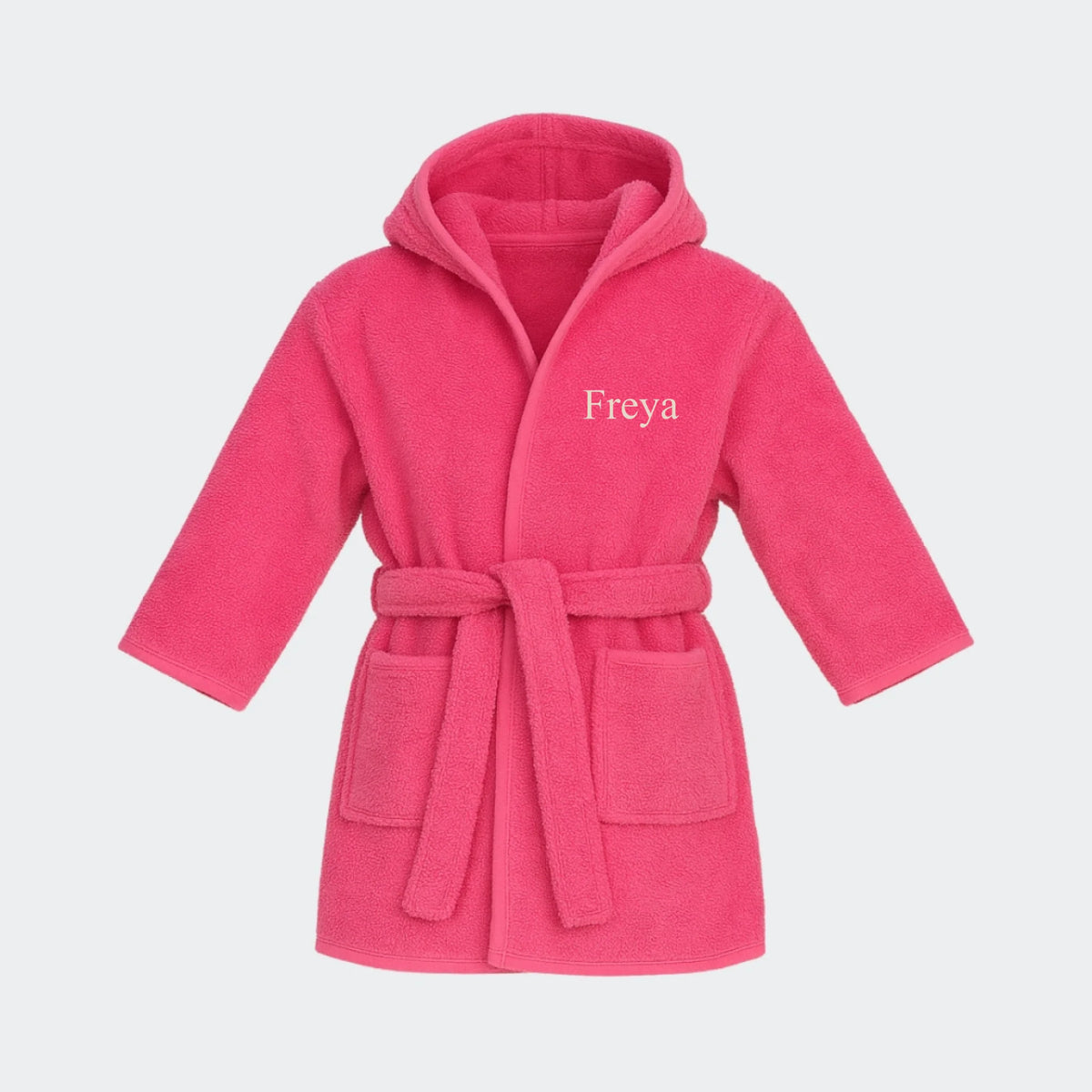 Pink badekåbe til børn – med navn, pink 68/74