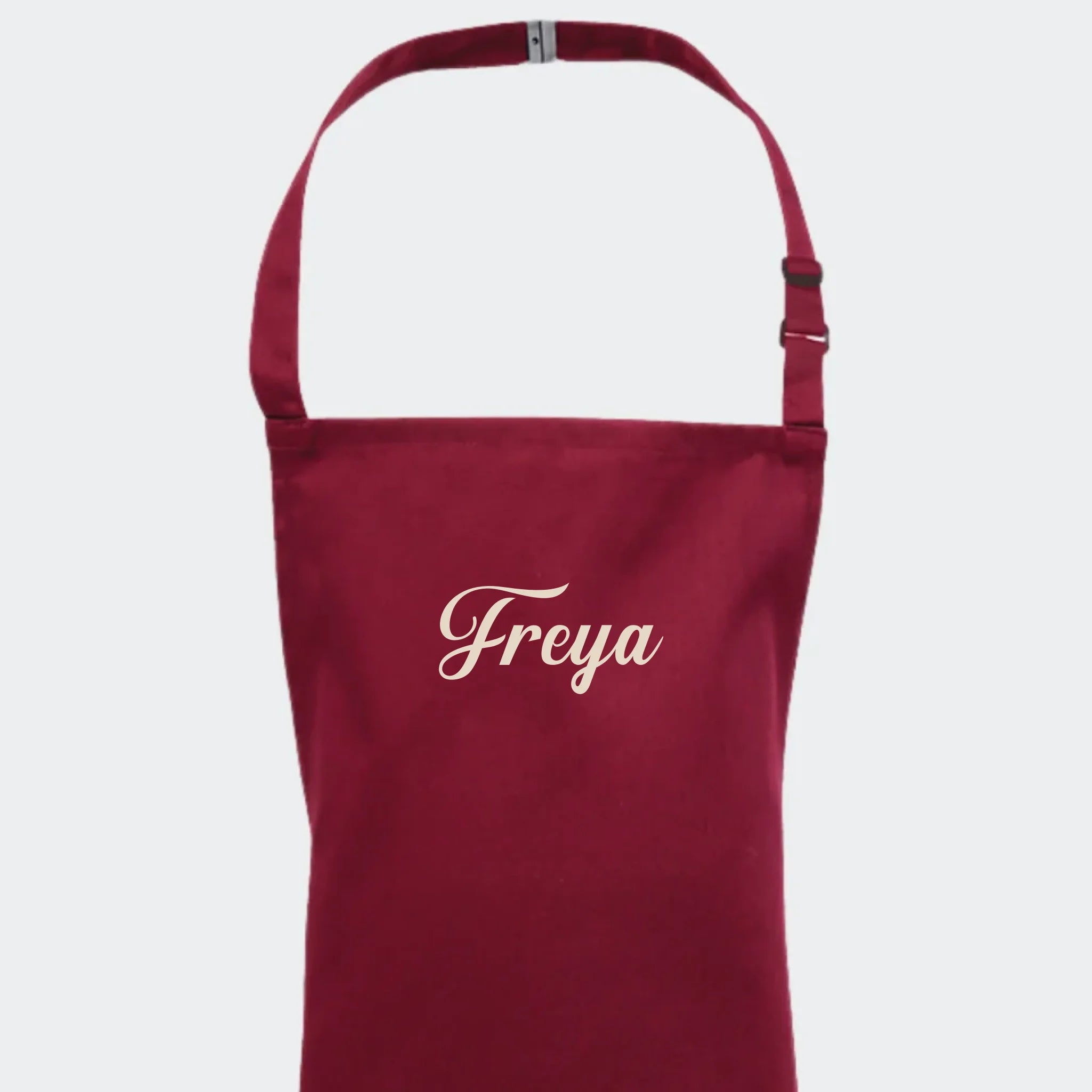 Forklæde med navn Burgundy - Voksen Unik Min Egen Verden.dk 1 linje Burgundy One size