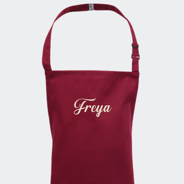 Forklæde med navn Burgundy - Voksen Unik Min Egen Verden.dk 1 linje Burgundy One size