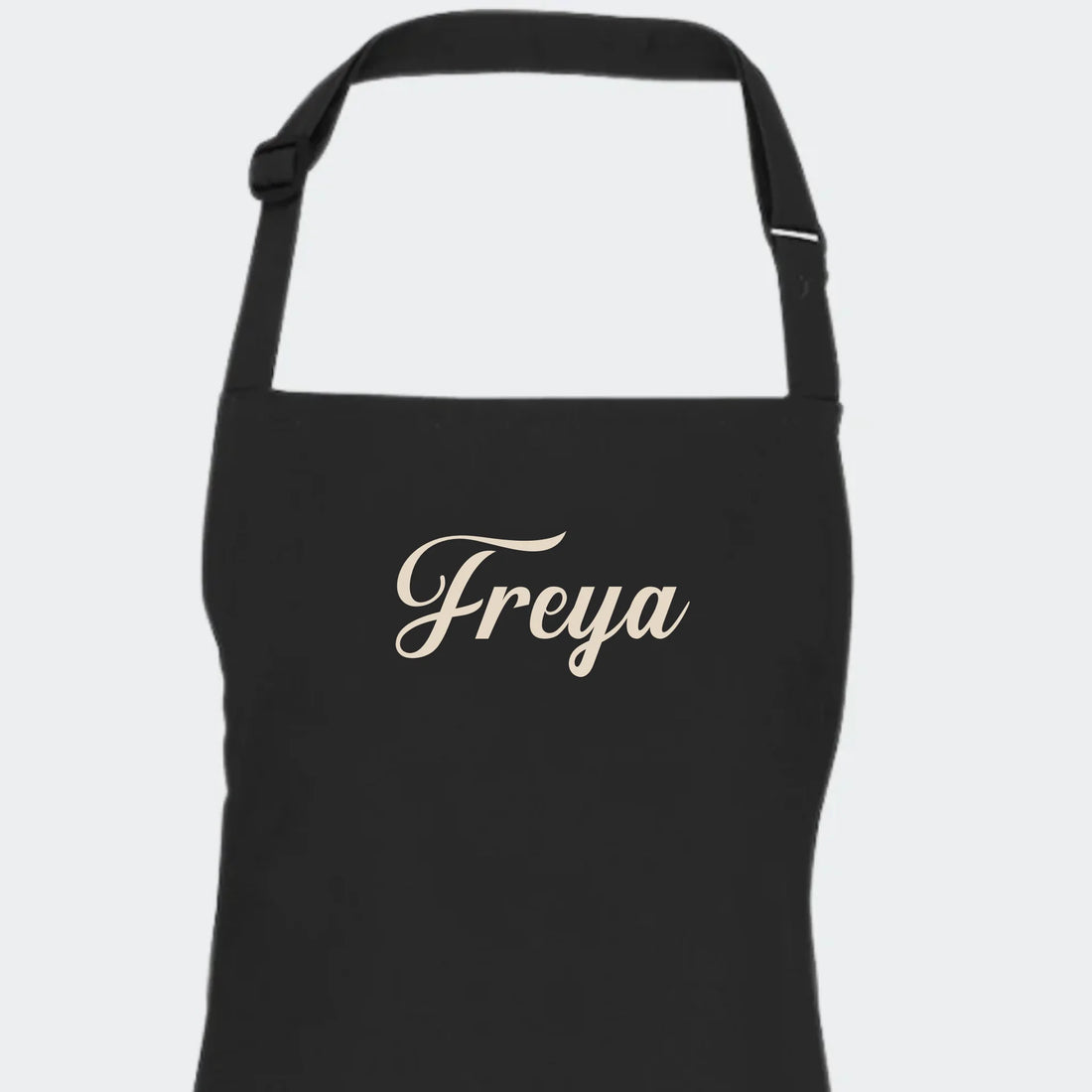 Forklæde med navn sort - Voksen Unik Min Egen Verden.dk 1 linje sort One size