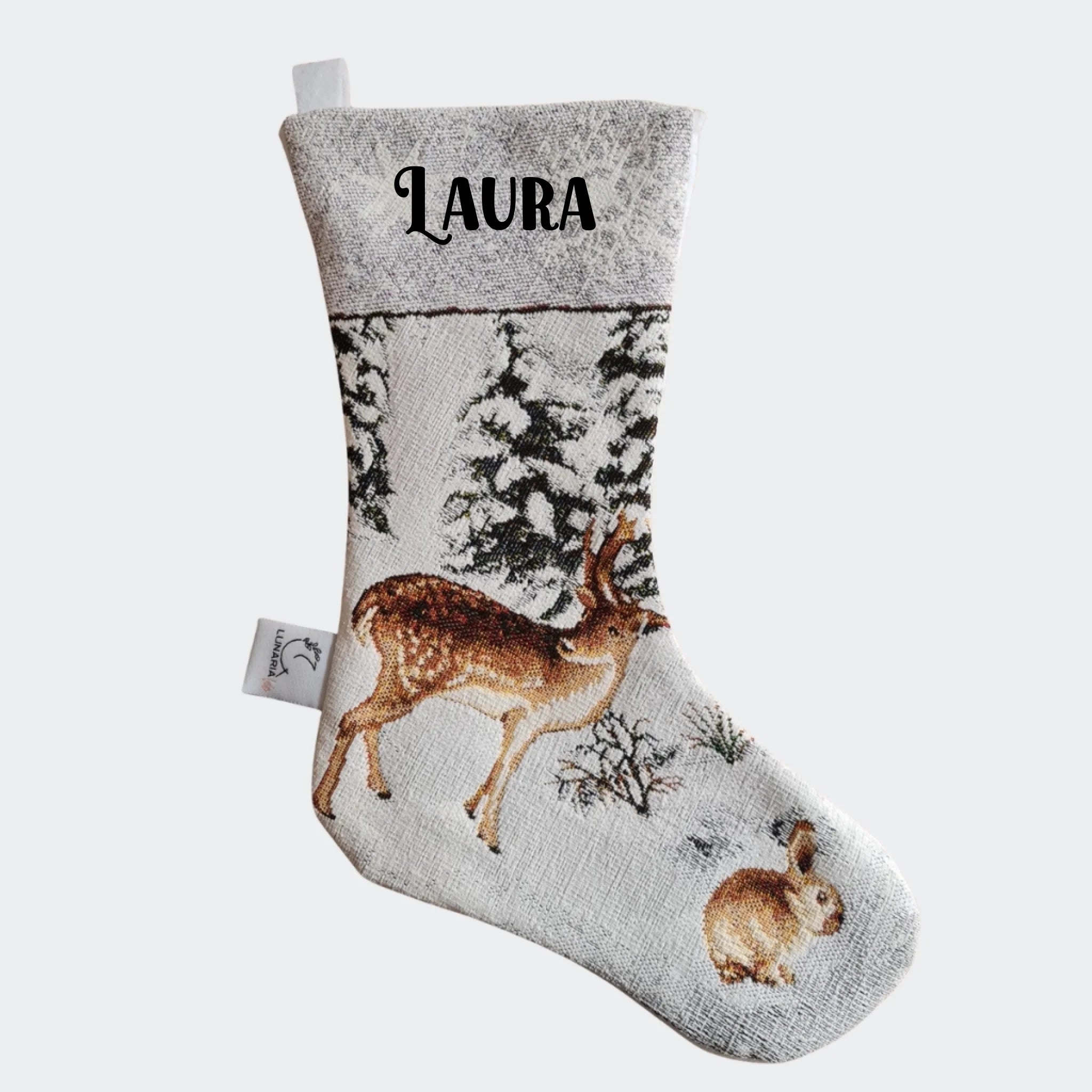 Julesok med navn og motivet Rensdyr og harer