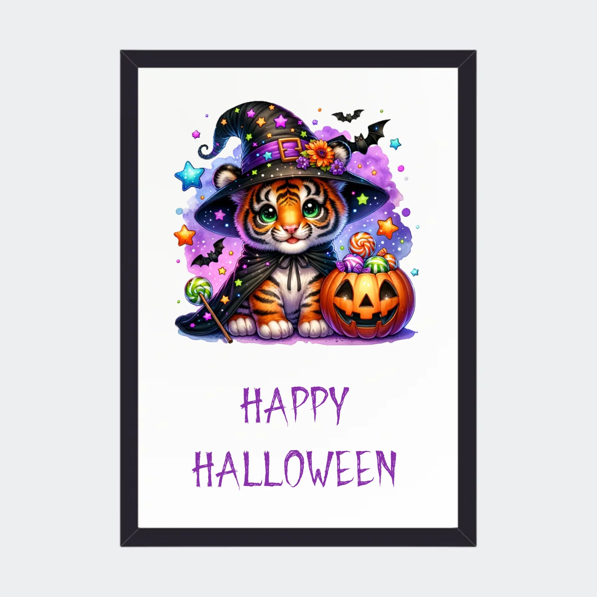 Halloween plakat, A4 med sort ramme