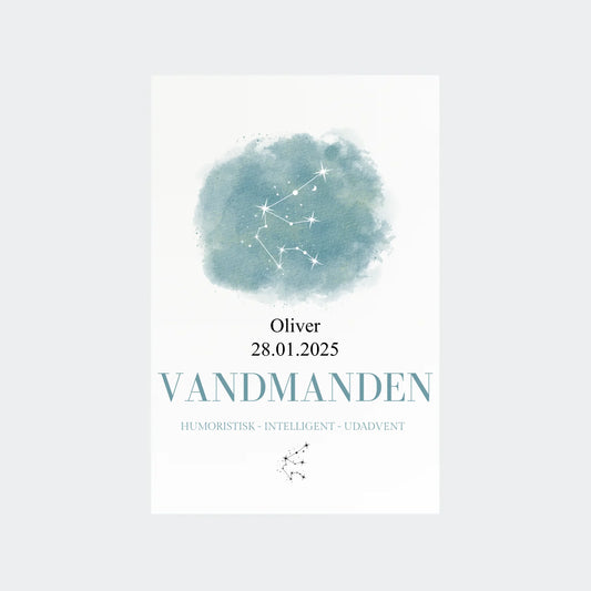 Stjernetegnsplakat – Vandmanden, 10 × 15 uden ramme