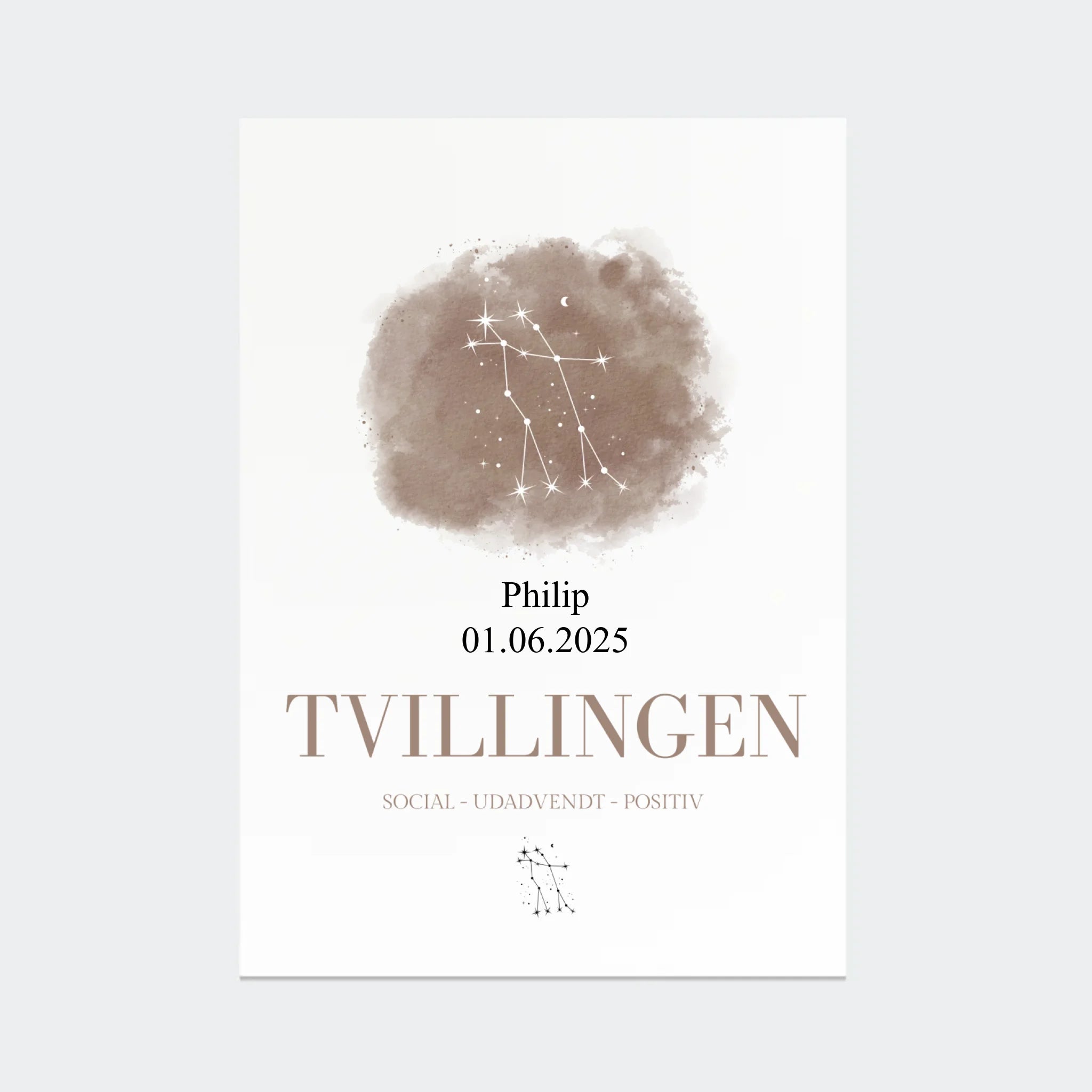 Stjernetegnsplakat – Tvillingen, A3 uden ramme