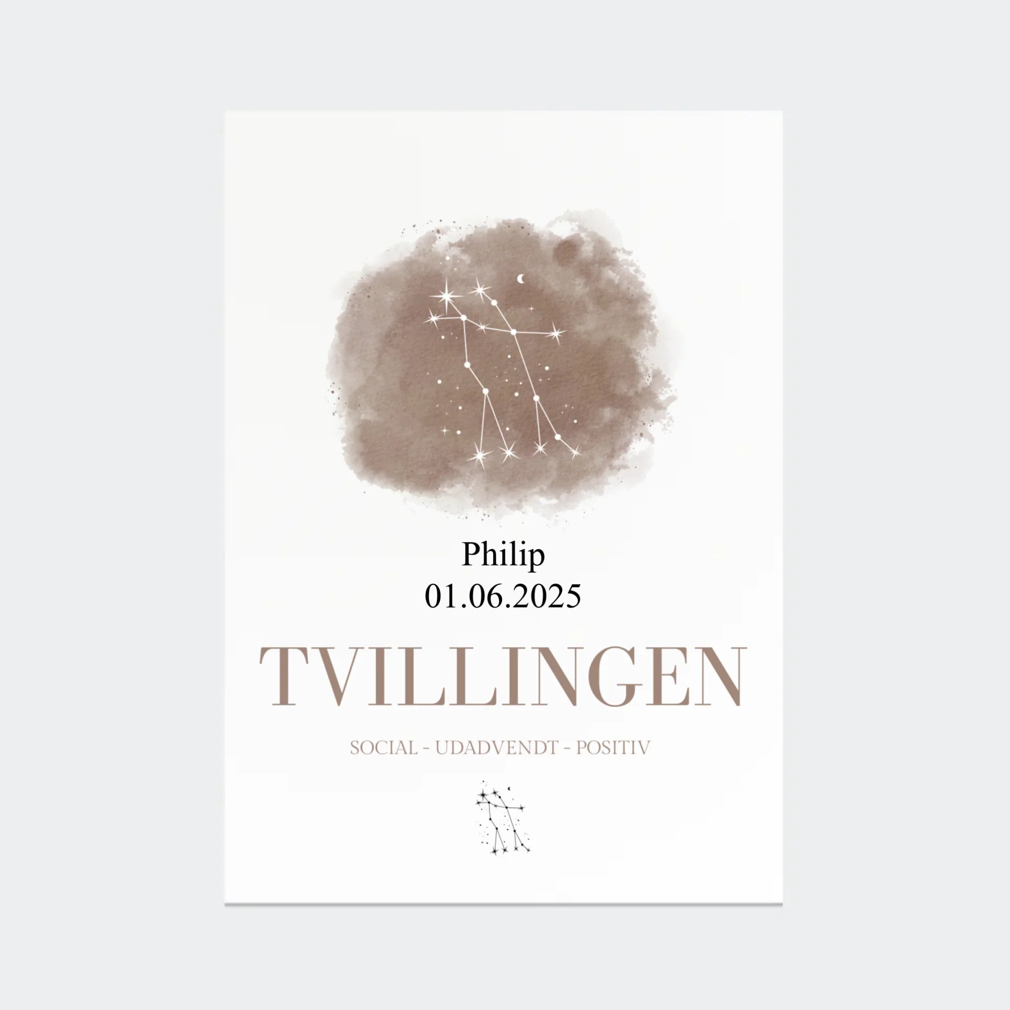 Stjernetegnsplakat – Tvillingen, A2 uden ramme