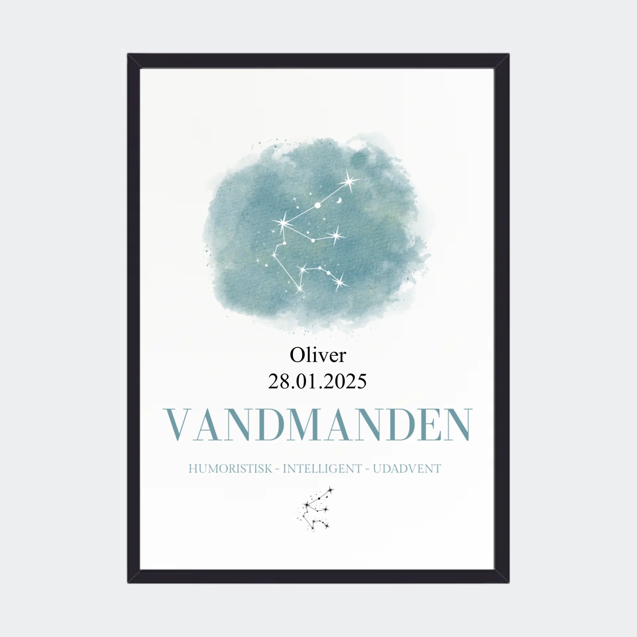 Stjernetegnsplakat – Vandmanden, A3 med sort ramme