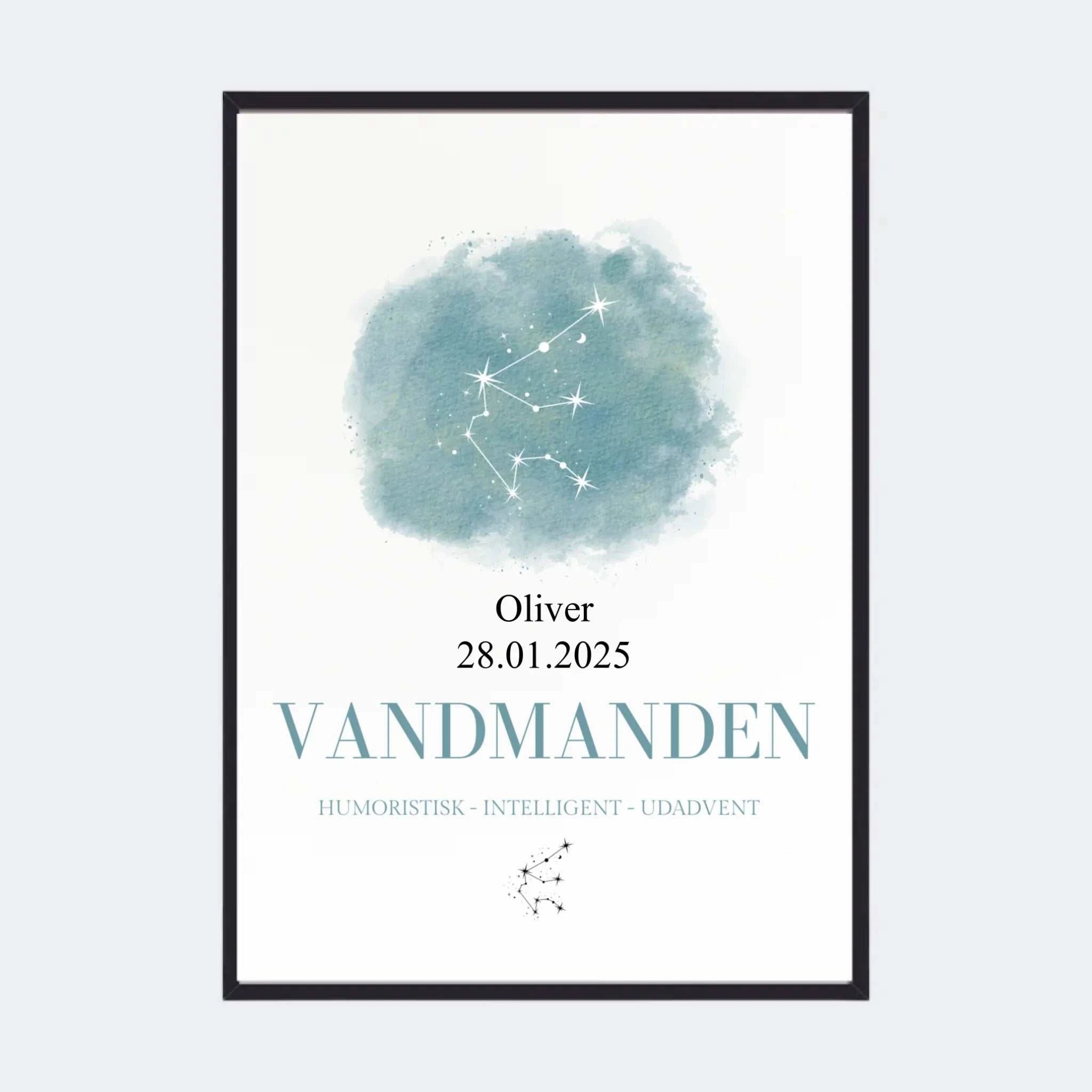 Stjernetegnsplakat - Vandmanden Customizer TeeInBlue A2 Sort A2