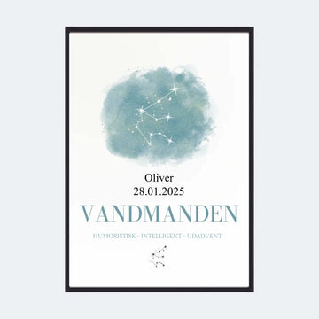 Stjernetegnsplakat - Vandmanden Customizer TeeInBlue A2 Sort A2