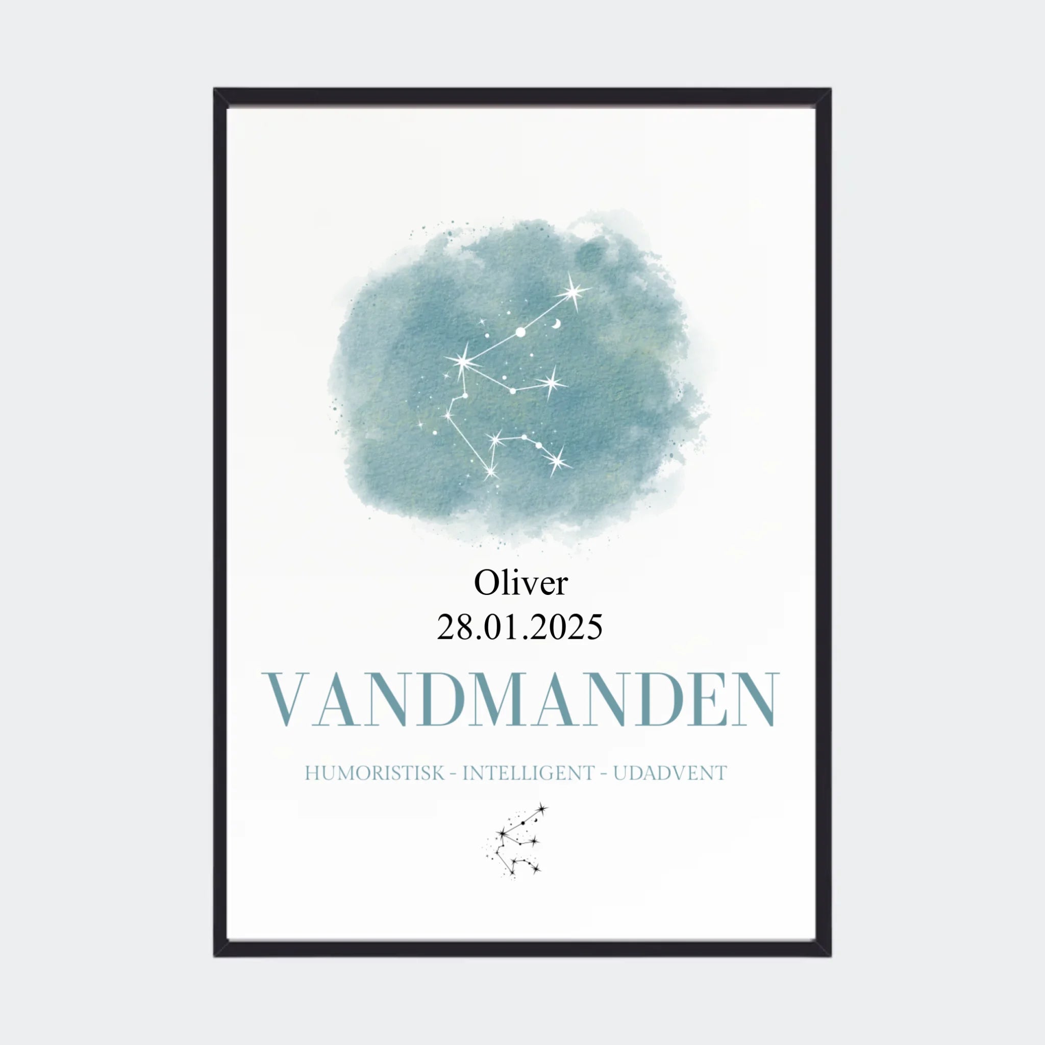 Stjernetegnsplakat – Vandmanden, A2 med sort ramme