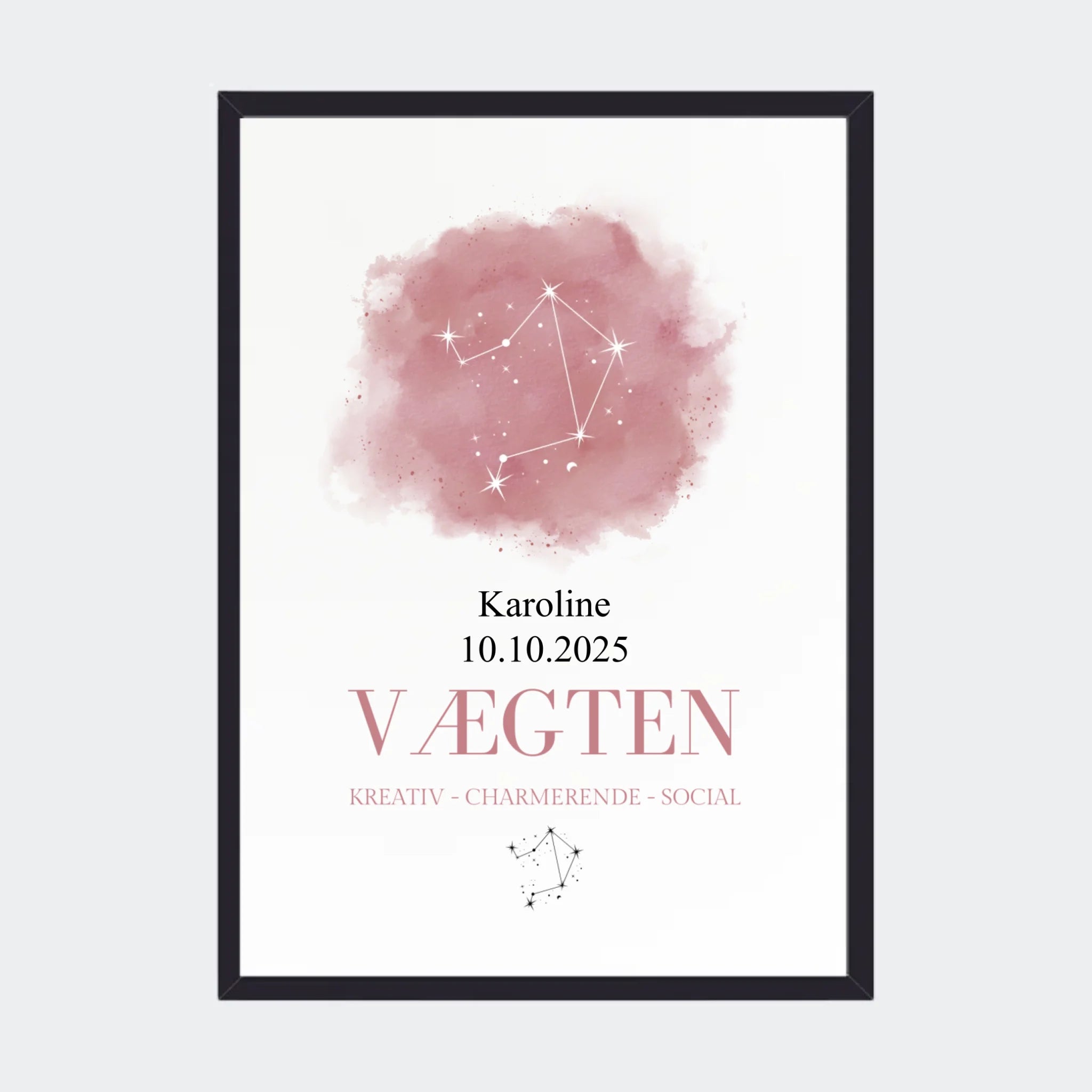 Stjernetegnsplakat – Vægten, A3 med sort ramme