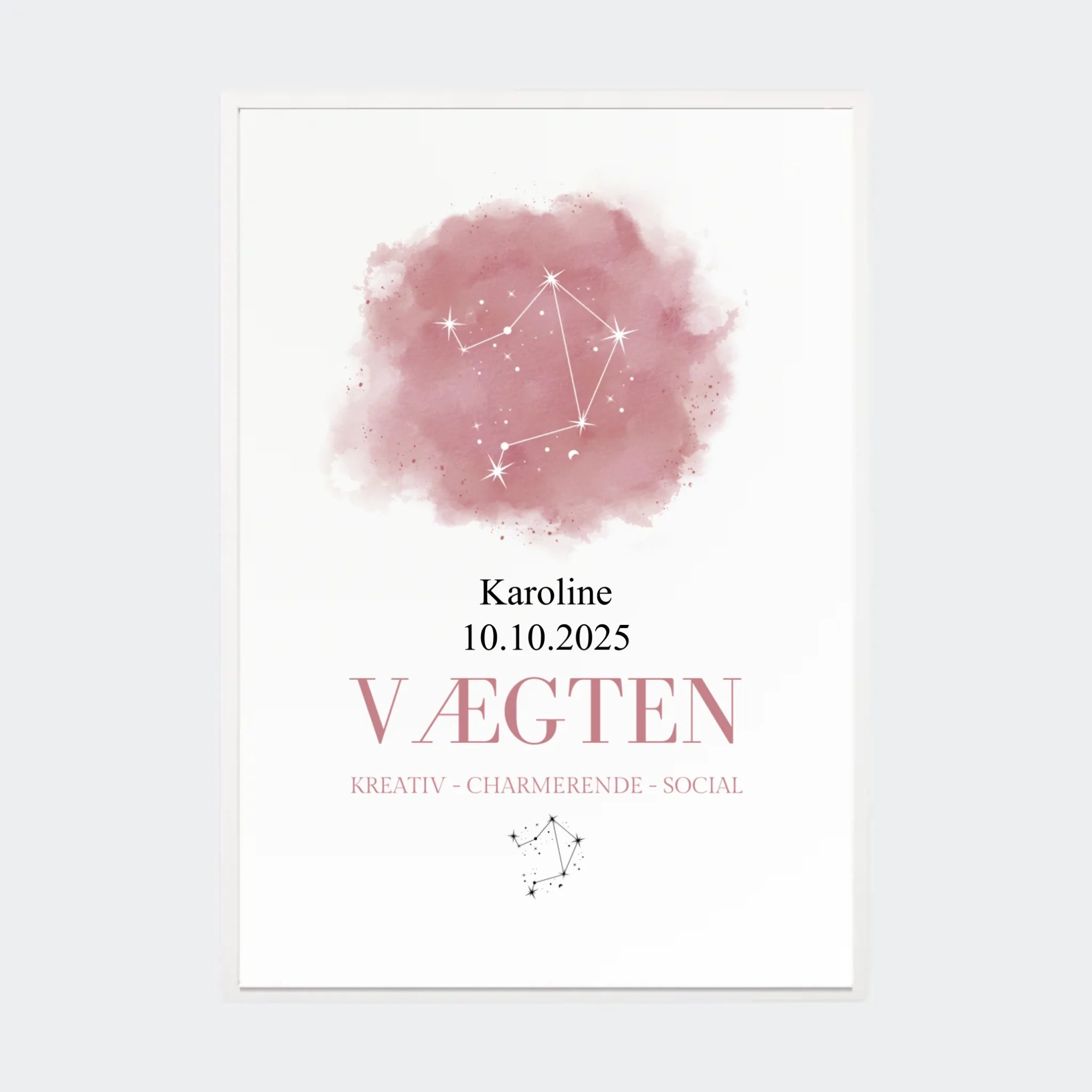 Stjernetegnsplakat – Vægten, A2 med hvid ramme