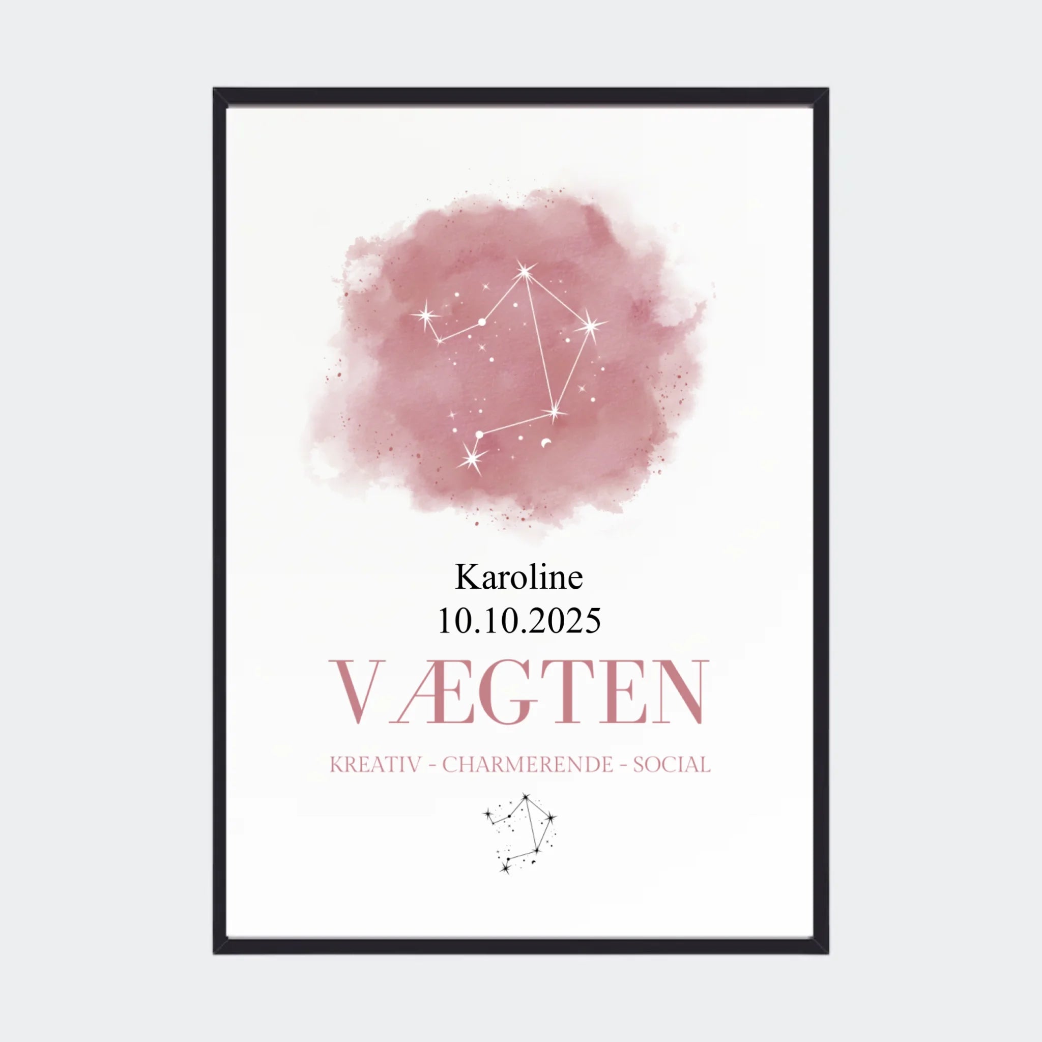 Stjernetegnsplakat – Vægten, A2 med sort ramme