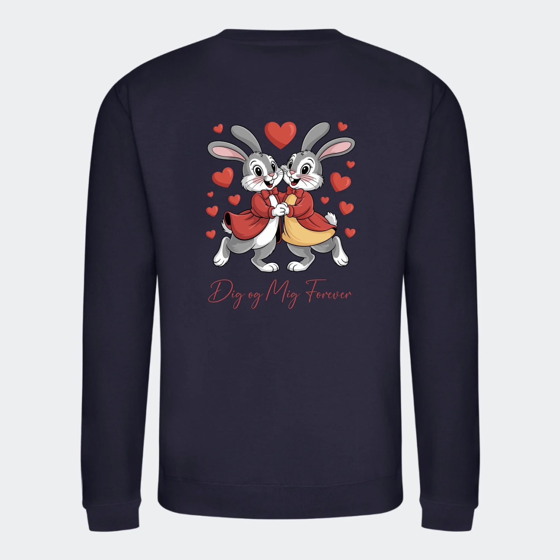 Personlig Sweatshirt til Valentinsdag - Din Kærlighedserklæring Unik Min Egen Verden.dk Print på ryggen French Navy Small