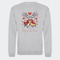 Personlig Sweatshirt til Valentinsdag - Din Kærlighedserklæring Unik Min Egen Verden.dk Print på ryggen Heather Grey Medium
