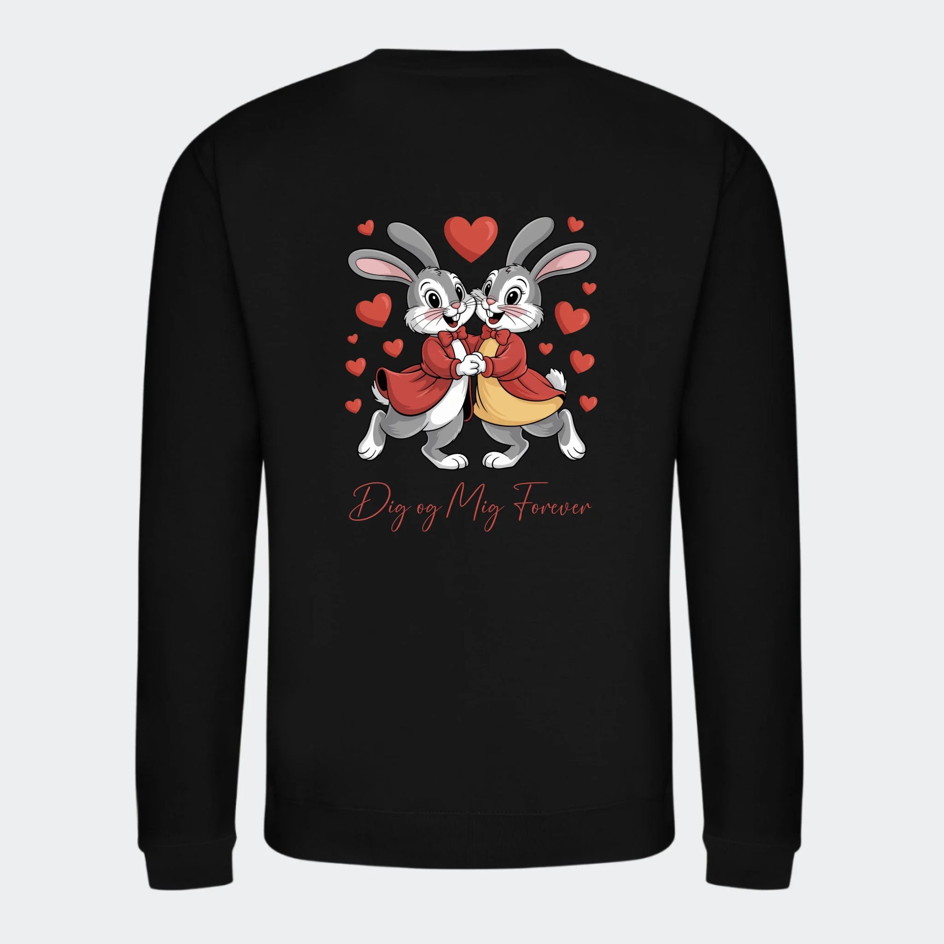 Personlig Sweatshirt til Valentinsdag - Din Kærlighedserklæring Unik Min Egen Verden.dk Print på ryggen Sort Small
