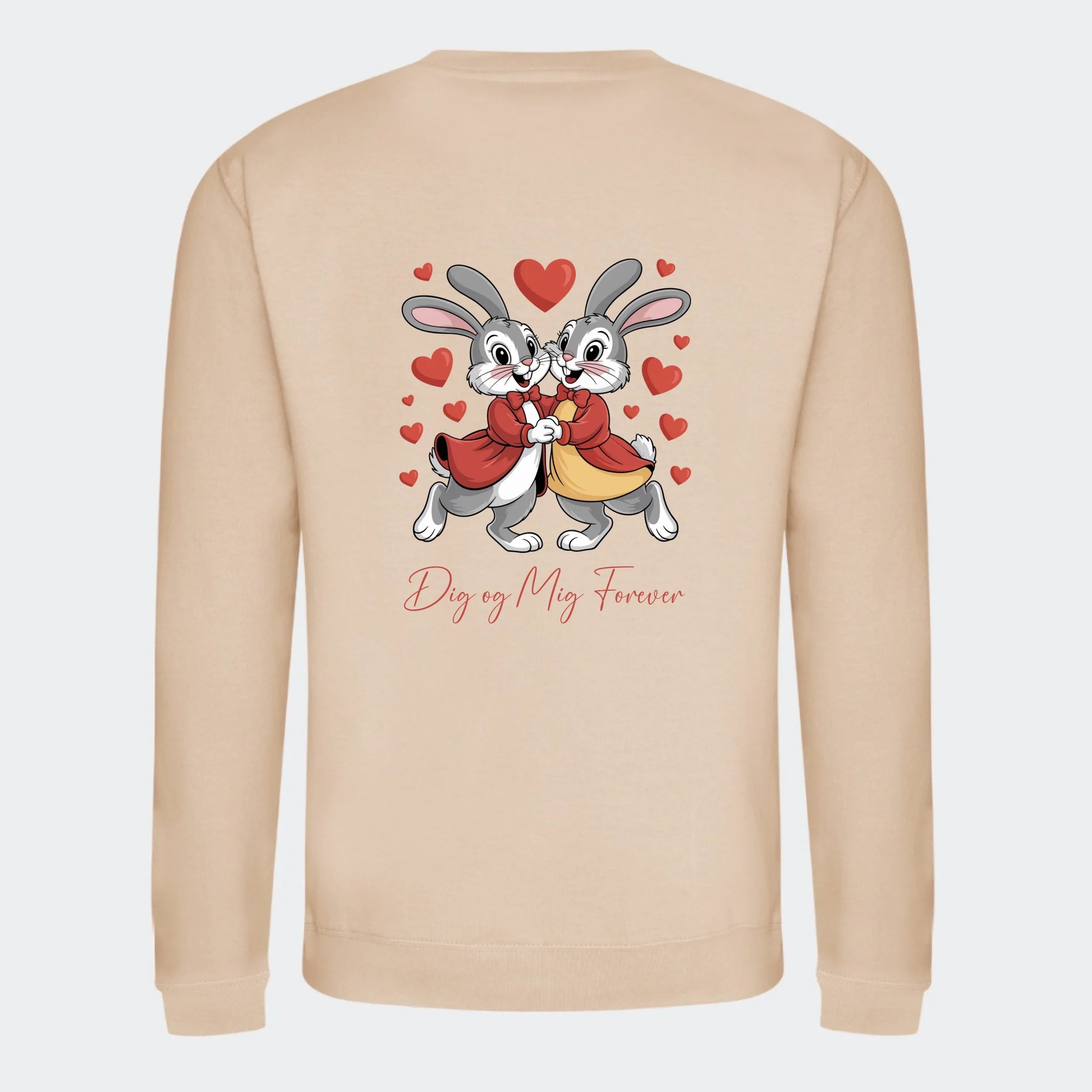 Personlig Sweatshirt til Valentinsdag - Din Kærlighedserklæring Unik Min Egen Verden.dk Print på ryggen Nude Small