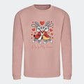 Personlig Sweatshirt til Valentinsdag - Din Kærlighedserklæring Unik Min Egen Verden.dk Print på front Dusty Pink Small