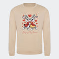 Personlig Sweatshirt til Valentinsdag - Din Kærlighedserklæring Unik Min Egen Verden.dk Print på front Nude Small
