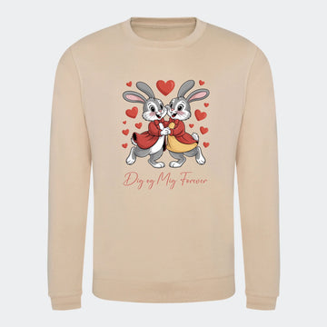 Personlig Sweatshirt til Valentinsdag - Din Kærlighedserklæring Unik Min Egen Verden.dk Print på front Nude Small