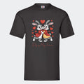 Vælg dit valentines T-shirt motiv Customizer TeeInBlue Print på front Sort Small