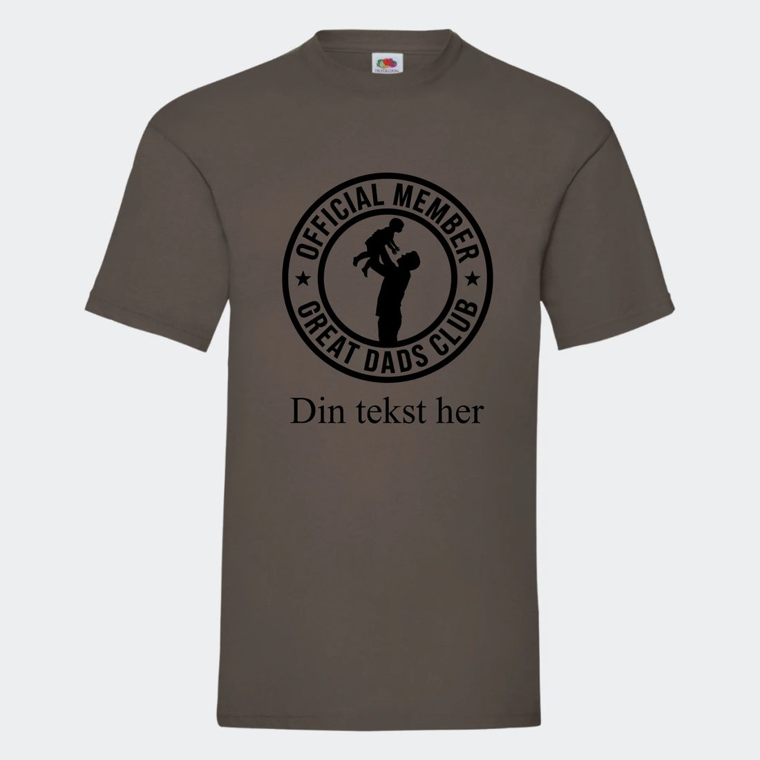 T-shirt- Fars T-shirt Customizer TeeInBlue Print på front Mørkebrun Small