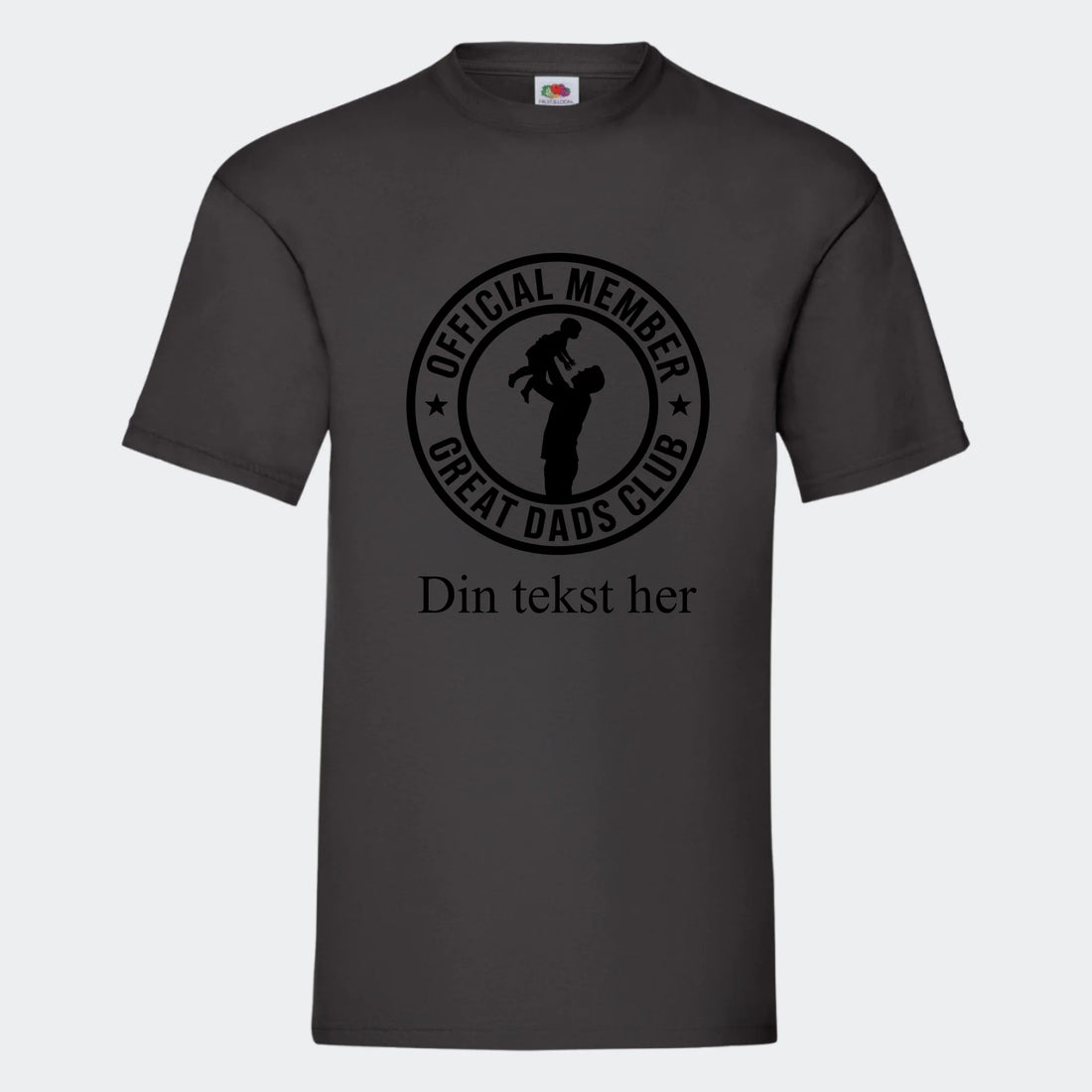 T-shirt- Fars T-shirt Customizer TeeInBlue Print på front Mørkebrun Small