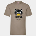 T-shirt med sjove katte Customizer TeeInBlue Print på front Khaki Small